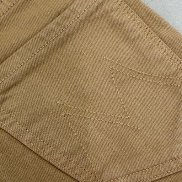 MOTHER Tan High-Waist Denim with Branded Button - Picture 5 of 6